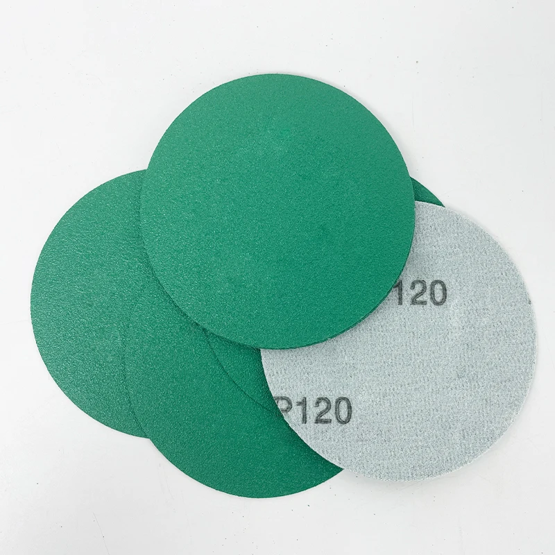 Green Color Film Abrasive Sanding Disc 5inch 125mm Abrasive Sandpaper Disc for Car Paint Polishing