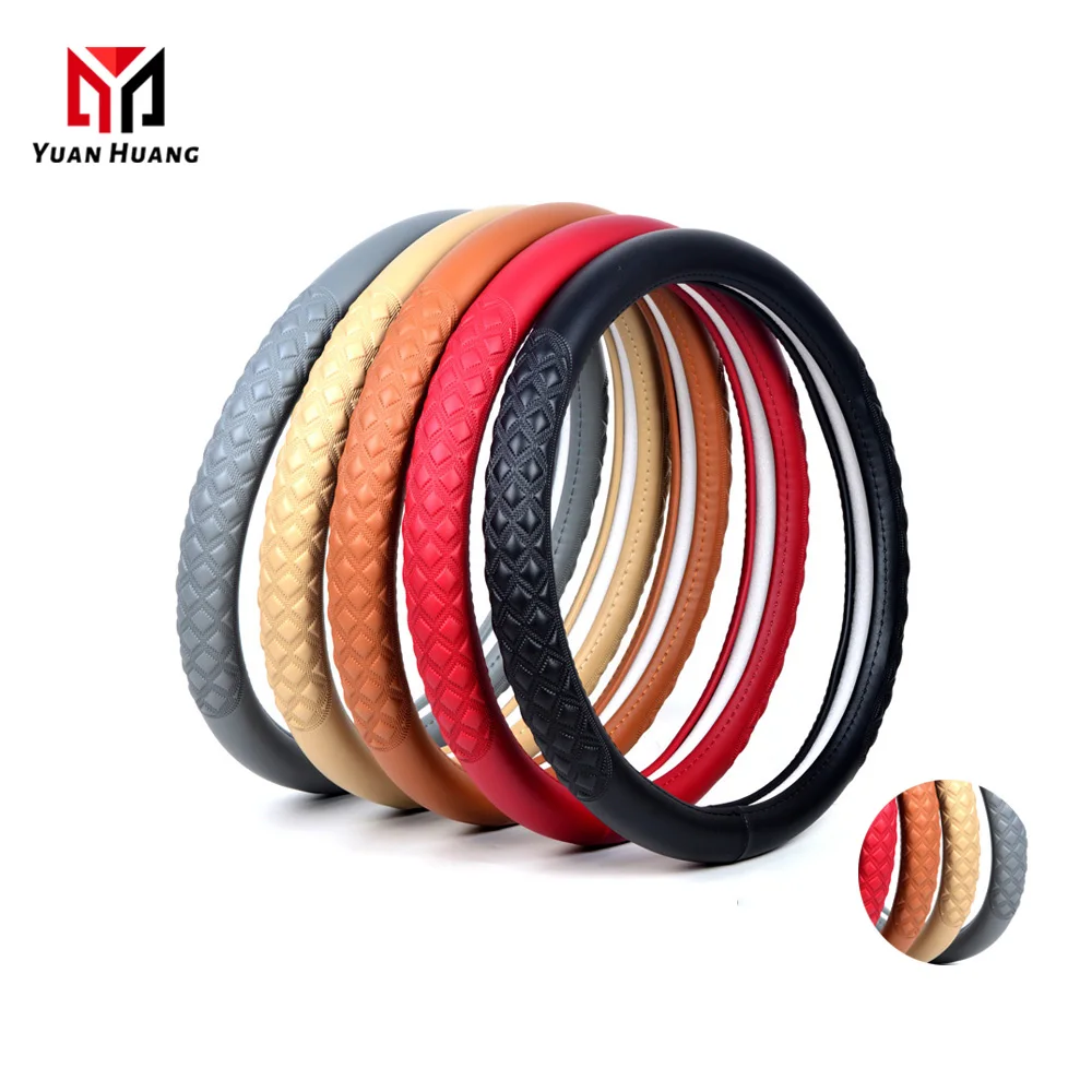 Luxury High Quality Car Steering Wheel Cover Universal Fiber Leather Steering Wheel Cover