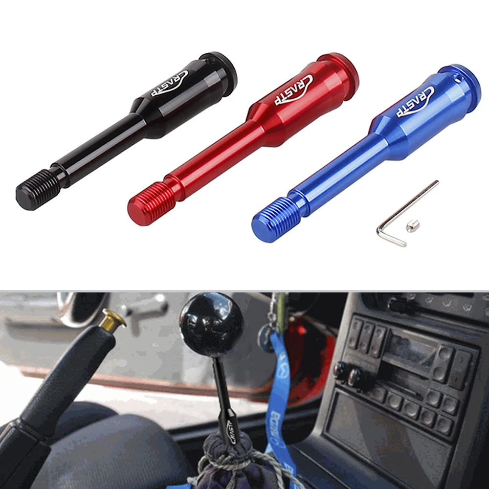 130MM Aluminum M14X1.5 Car Handles Lever Manual Gear Head Transmission Rod Shift Knob Extension Rod Stick Shifter Extender