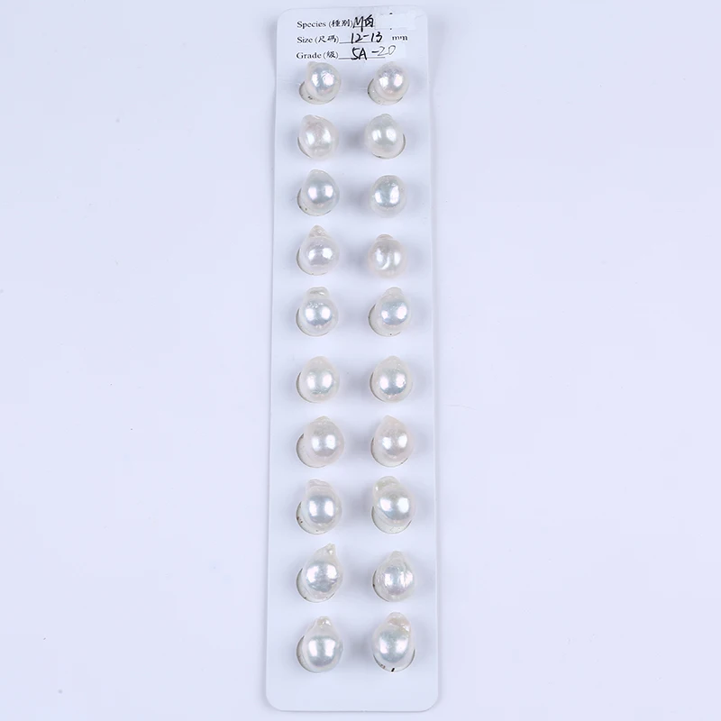  12-13 mm white loose baroque edison pearl beads in