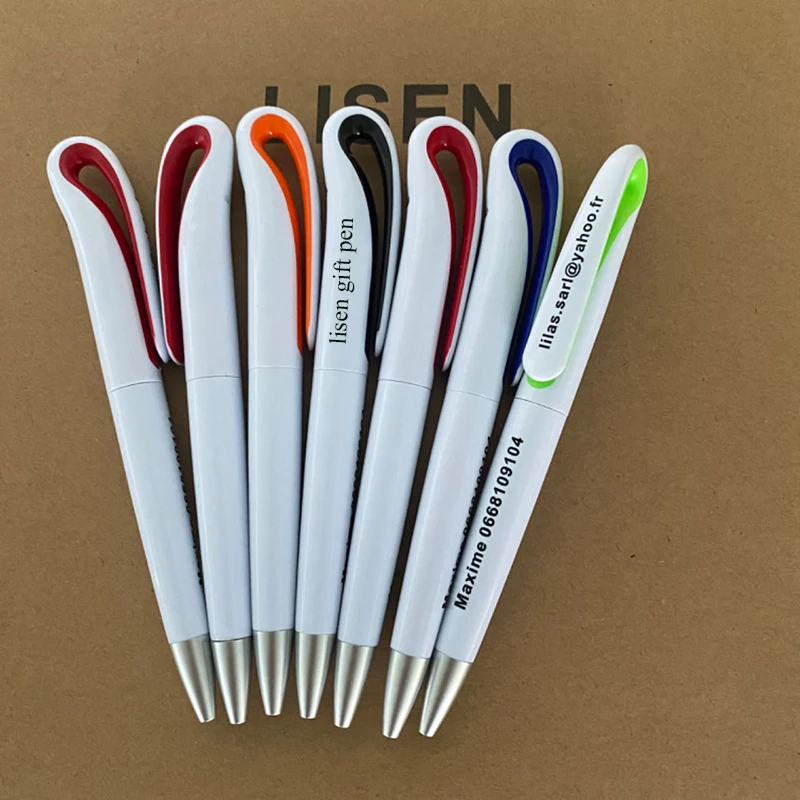 ballpen wholesale boligrafos personalizados white swan shape pen plastic ball pen gift with custom Colorful logo