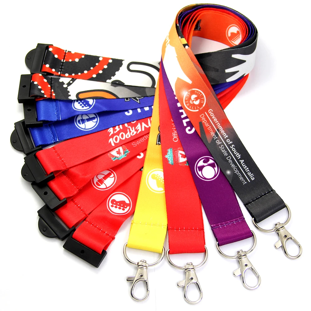 High Quality Bulk Cheap Custom Polyester Blank Logo Personalized Lanyard With Metal Clip