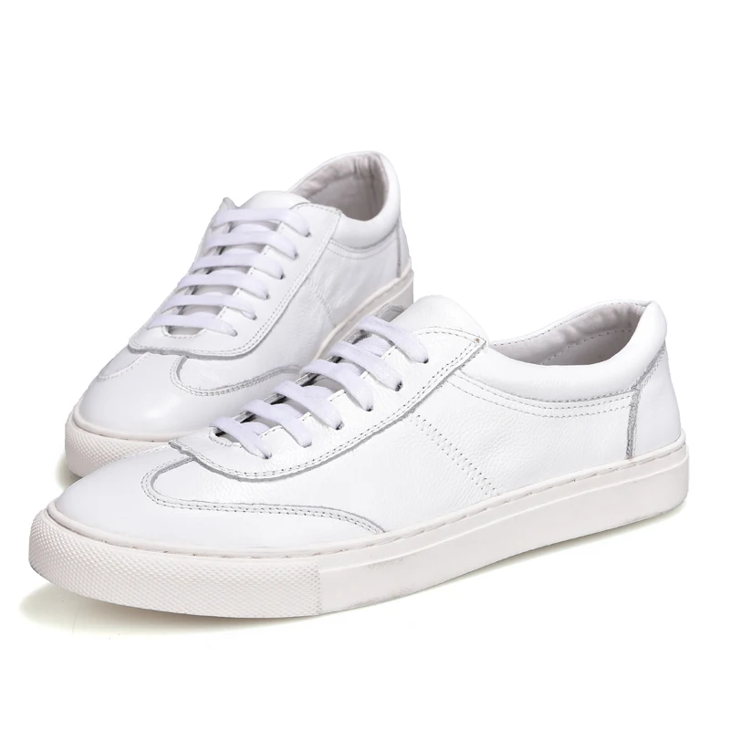 Wholesale classic casual white shoes low price genuine leather men sneakers for fashion