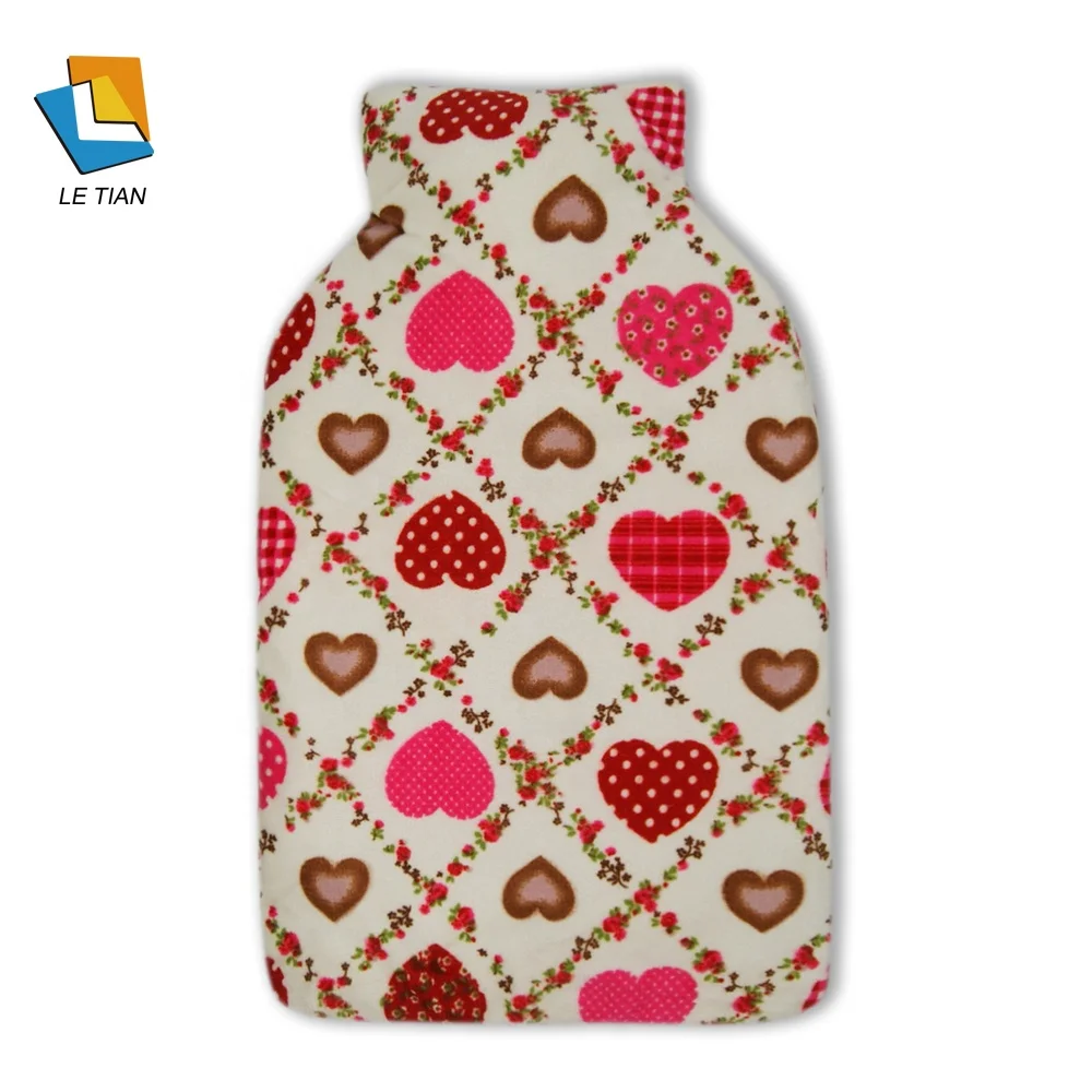 Digital  printing plush rubber hot water bottle cover