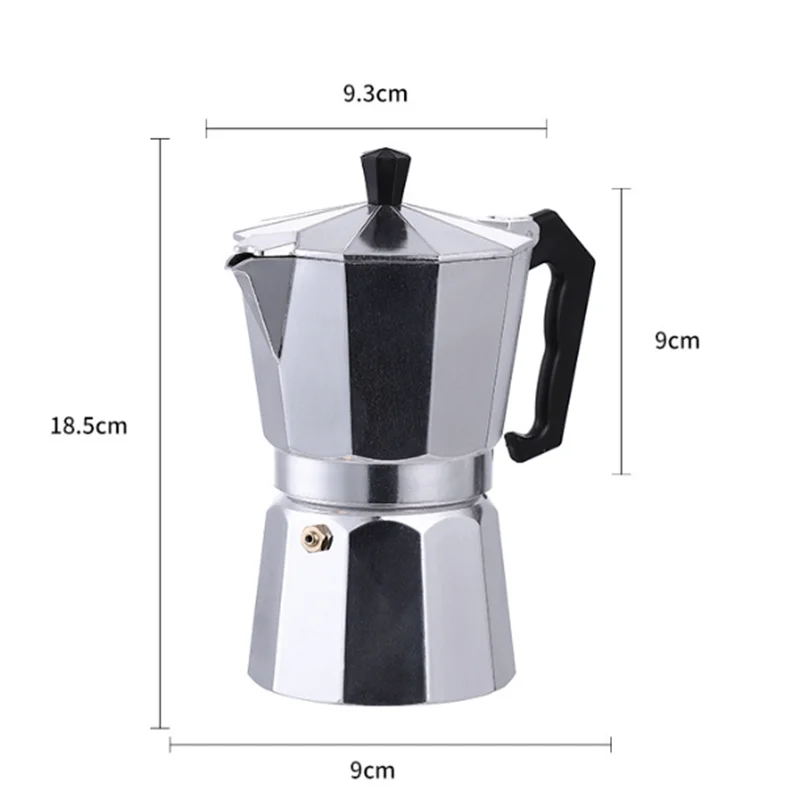 Hot-selling Classic Iconic Stovetop Espresso Maker, Makes Real Italian Coffee, Aluminium Moka Pot 6 Cups