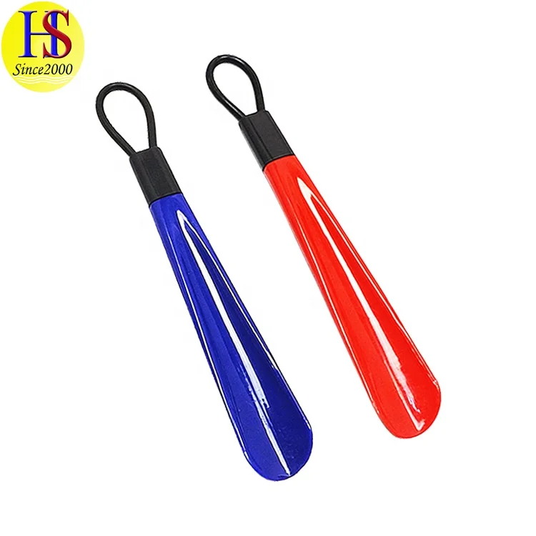 Отличное мастерство индивидуальный цвет с длинной ручкой пластиковый рожок для обуви с подвесным отверстием