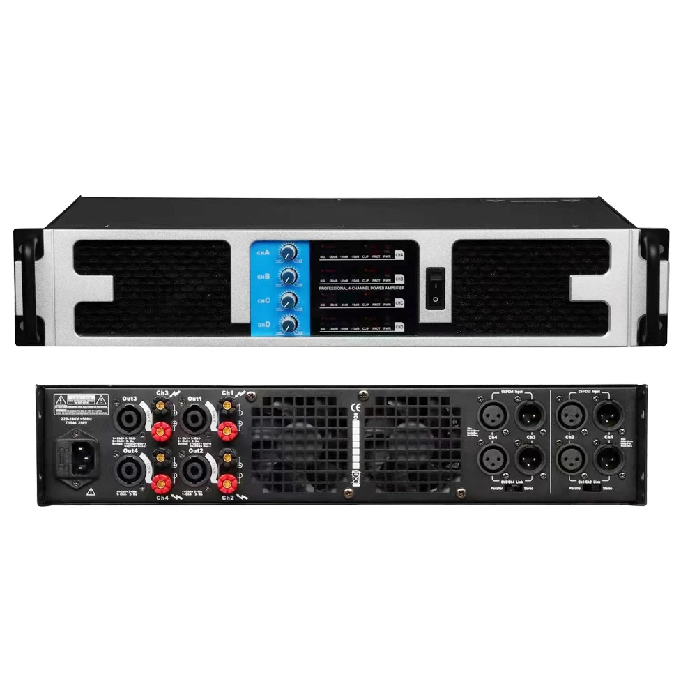 CA6400 4 Channel Digital Power Amplifier 7000W Peak Stage Karaoke AMP 4x850 Watt RMS 20-20KHz For Subwoofer Speaker 2 Way 3200W