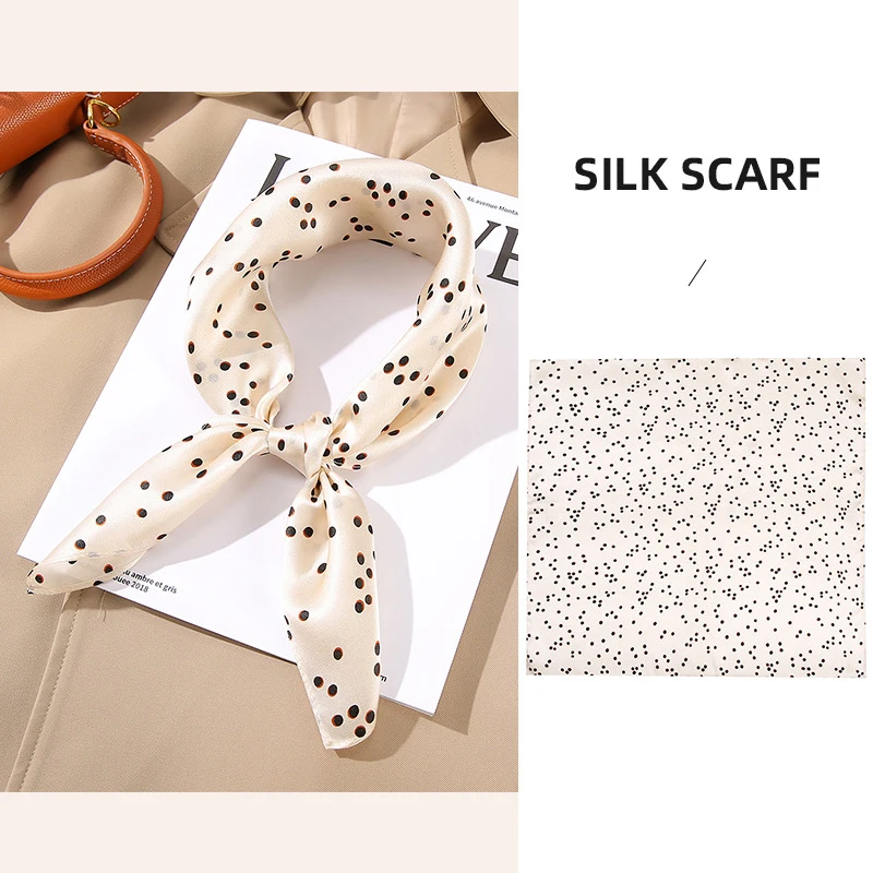 Luxury  Pure Silk Scarves Printing Silk Satin Head Scarf for Women