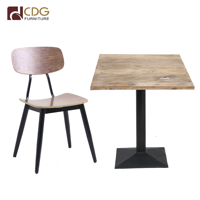 CDG Wooden Restaurant Table Coffee Shop Furniture Solid Wood Table Top