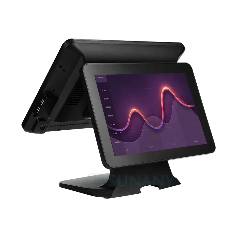 Широко используется настольный Pos терминал двойной экран Pos машина Windows компьютер