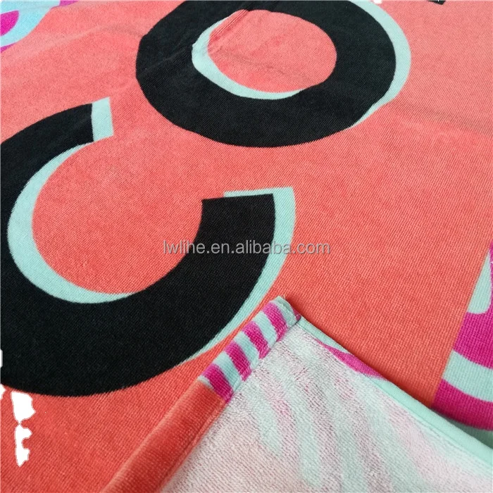 Wholesale  promotional Quick Dry Sand Free Digital Photo Printed Cotton Custom pink Beach Towel With Logo