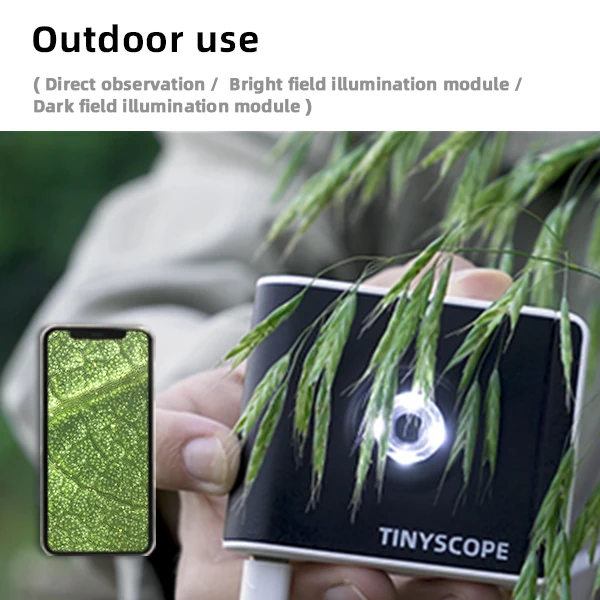 
TinyScope USB Phone Microscope Camera 400X to 1000X, Digital Microscope 13MP Pocket Microscope Compatible with Android iOS 