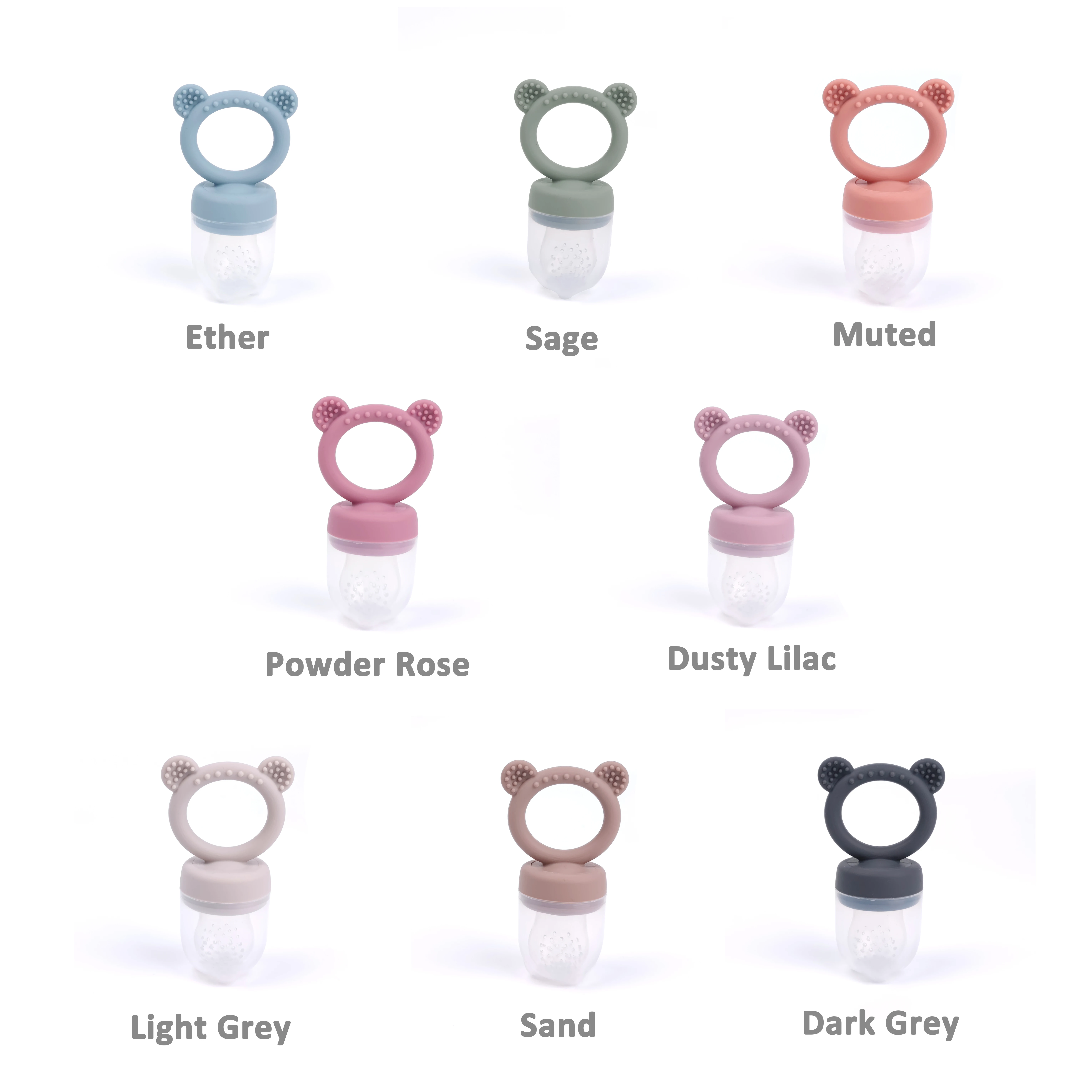 Wholesale 2-in-1 Bear Shape Silicone Baby Food Feeder/Fruit Feeder Pacifier Infant Teething Toy