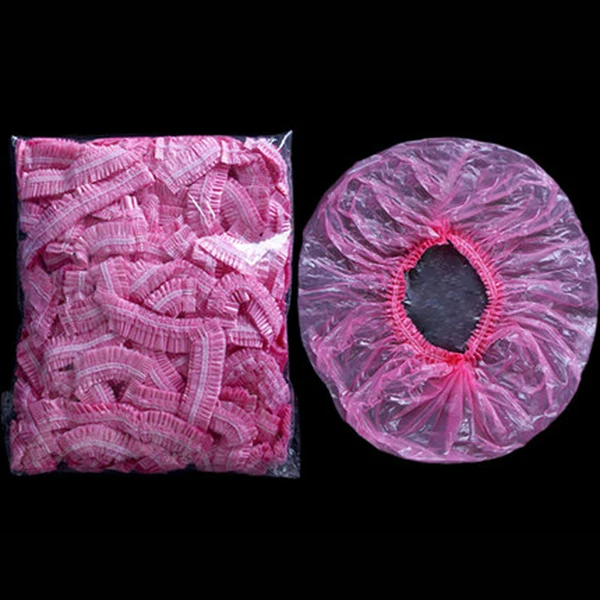  Custom Logo Extra Large Plastic PE Waterproof Disposable Hotel Adjustable Women Beauty Shower Cap For Long