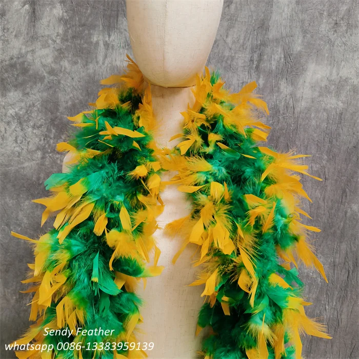 120g Heavy Boa Turkey Feather Boa Tipped Color Chandelle Boa for Party Christmas Carnival Costume