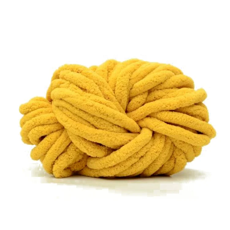 popular hot-selling white chunky hand crochet polyester chenille yarn