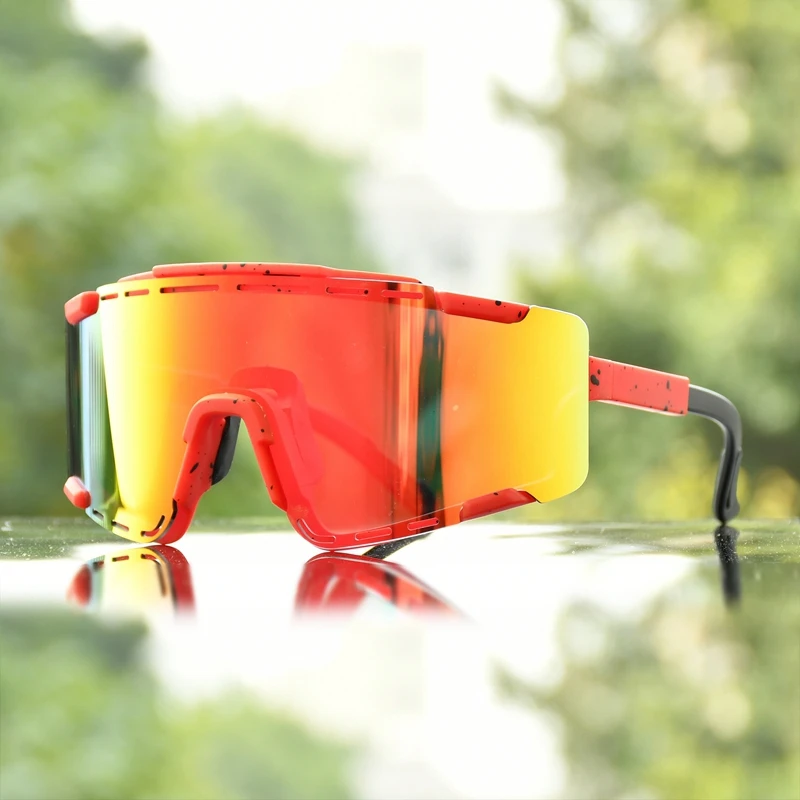 Polarized Cycling Sports Sunglasses with 3 Interchangeable Lenses Mens Womens Bicycle Glasses Goggles MTB Sport Eyewears