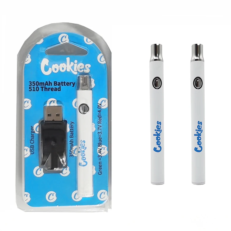 
Vape Carts Battery Plastic Box Packaging 350mah Rechargeable 510 Thread Battery Cookies Vapes Pens 