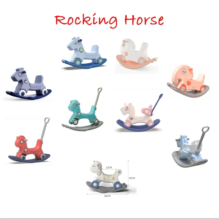 ABST New Trending Baby Plastic Horse Toy Horse with Wheels Rocking Horse For baby