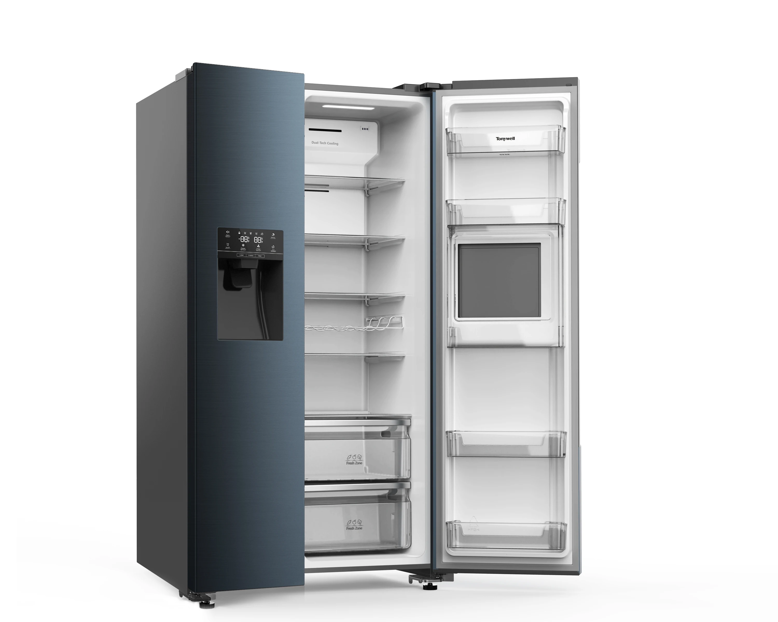 US family appliance side by side door refrigerator with ice maker water dispenser