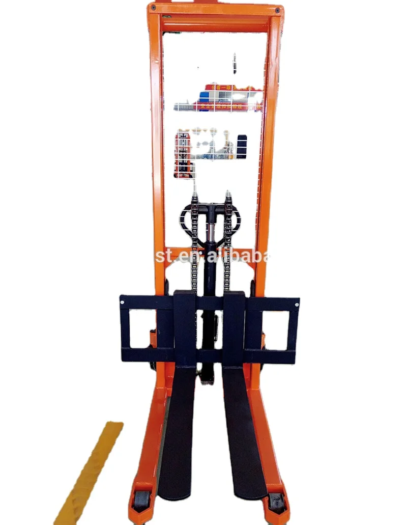  1.5ton*1.6m manual pallet stacker hand forklift truck