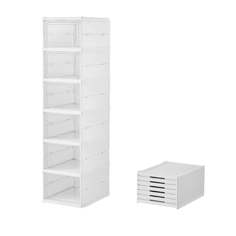 Free installation shoebox Transparent shoe cabinet storage box Home simple shoe rack Plastic foldable shoe cabinet with cover