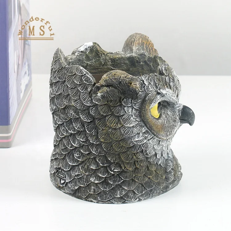 Resin succulent planter pot owl design,plastic indoor plantpot,modern flower pot for artificial flower and green plant
