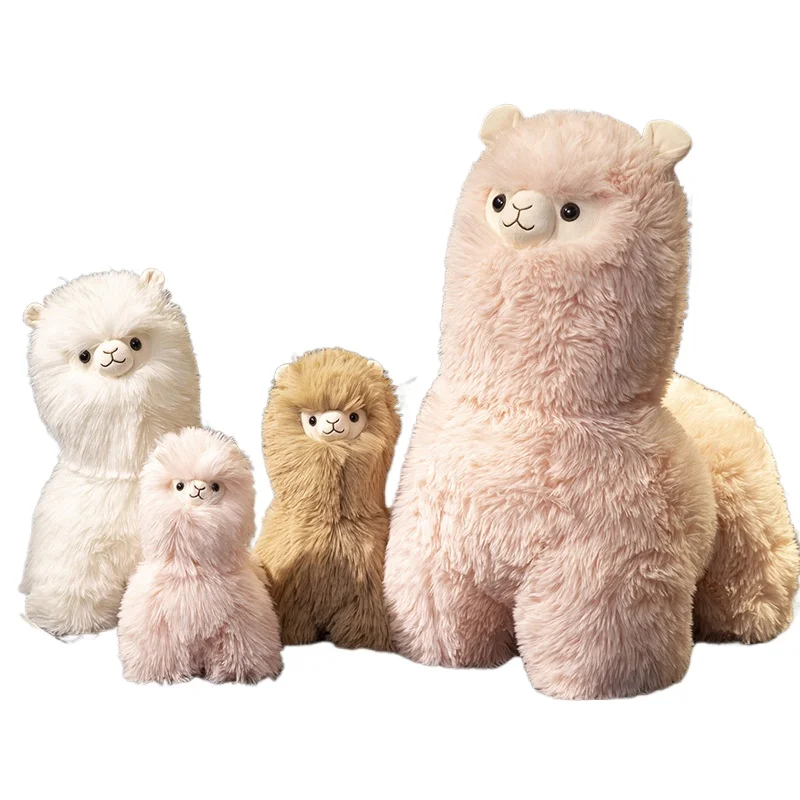 Cute Alpaca Plush Toy Lamb Stuffed Animal Soft Hug Pillow Fluffy Kawaii Alpaca Doll Gift for Girls Birthday Home Decor