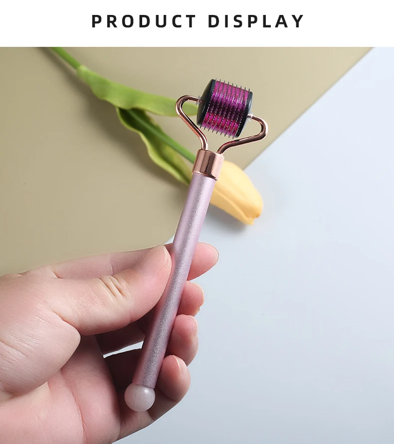 Pink Derma Roller Dermapen For Beard Growth Titanium Derma Micro Roller For Men Derma Ice Roller 540 Titanium Needles Cosmetic