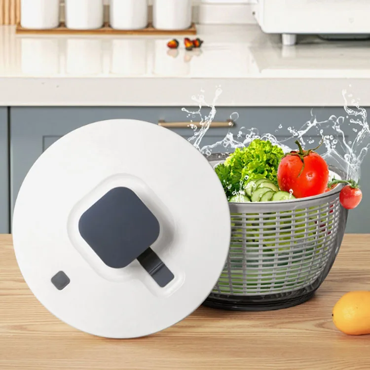 New Kitchen Utensils 6L Large Volume Manual Salad Spinner Plastic Crisper Strainer Vegetable Lettuce Washer And Dryer