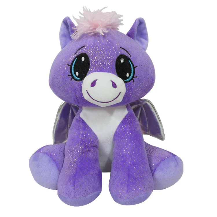 Заводская индивидуальная поставка, OEM, Розовый Единорог, мягкие плюшевые игрушки-животные, красочный единорог с блестящими крыльями