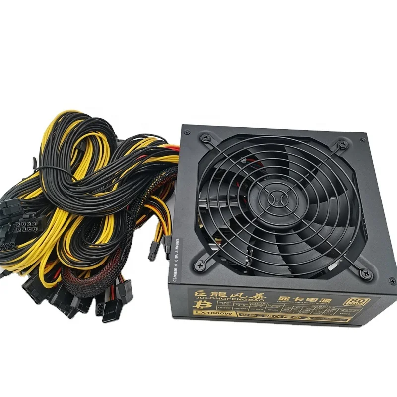Блок питания ATX 80 Plus, золотой, Платиновый, 1800 Вт, блок питания для компьютера, корпус вентилятора, 1800 Вт для видеокарты, 24-контактный блок питания atx