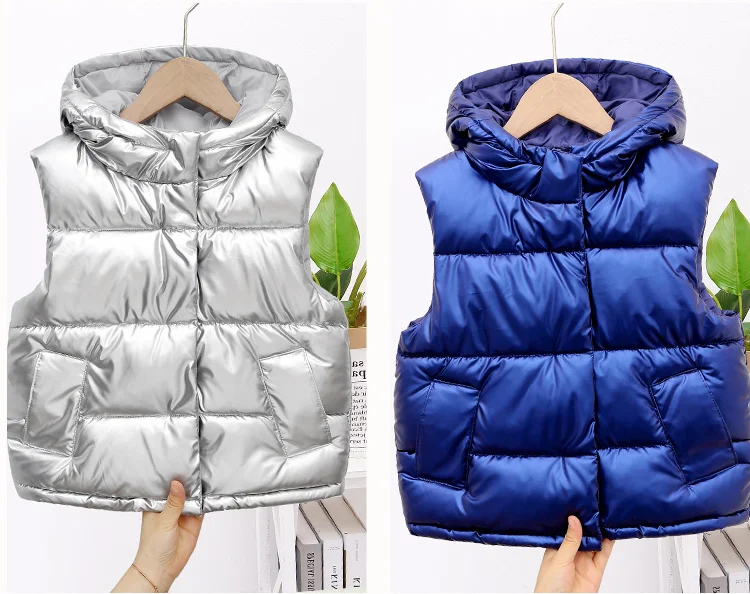 
Winter Mother And Son Bubble Coat Fashion Family Clothing Set Little Girl Down Vest With Hooded Sleeveless Mommy And Me Jackets 