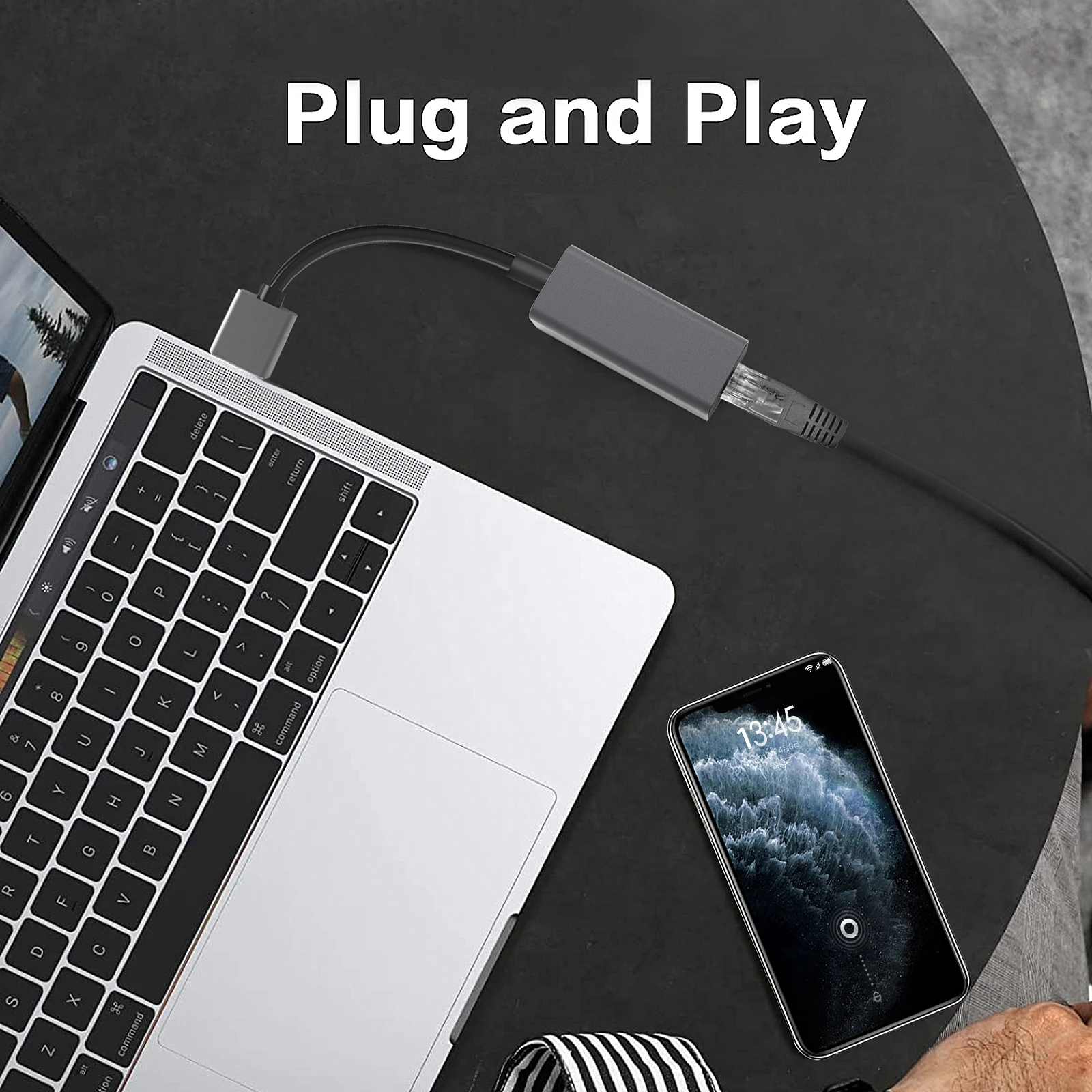 High quality wide compatibility USB A to Ethernet RJ45 Adapter USB Lan for Laptops MacBook Surface macOS Windows Linux