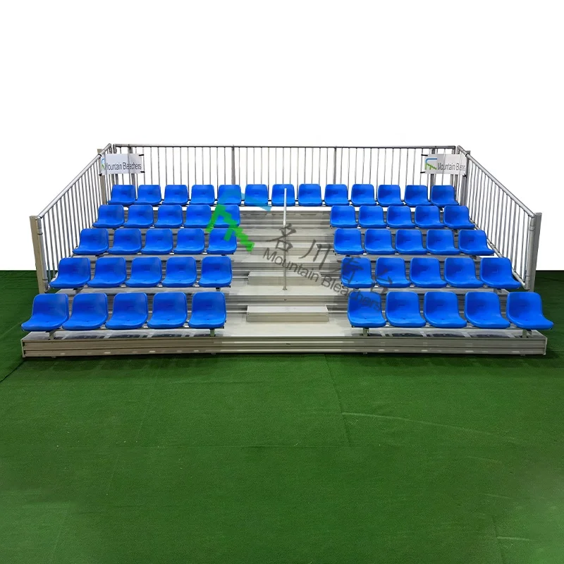 5 Rows Bleachers Seating Tribunes Metal Bleacher Aluminum Grandstand With Stadium Seat
