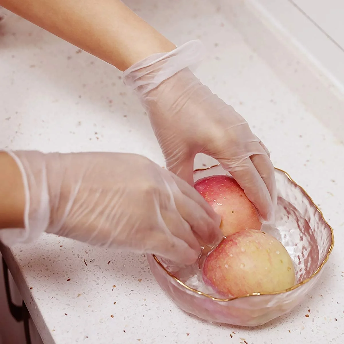 food grade PVC glovees transparent vinyl glovee 240mm disposable powder free glovee