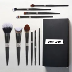 10, 12, 14 pcs Makeup Brush Set With Shining Diamonds Case ensemble de pinceaux de maquillage cosmetiquera Custom Logo Makeup Se