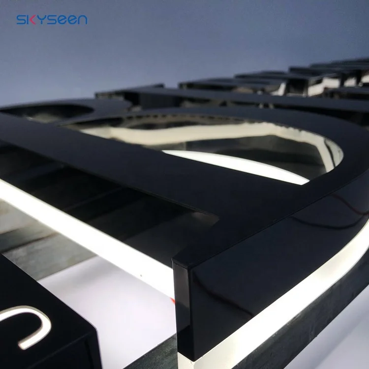 Водонепроницаемая металлическая Светодиодная подсветка с буквами 3d из нержавеющей стали