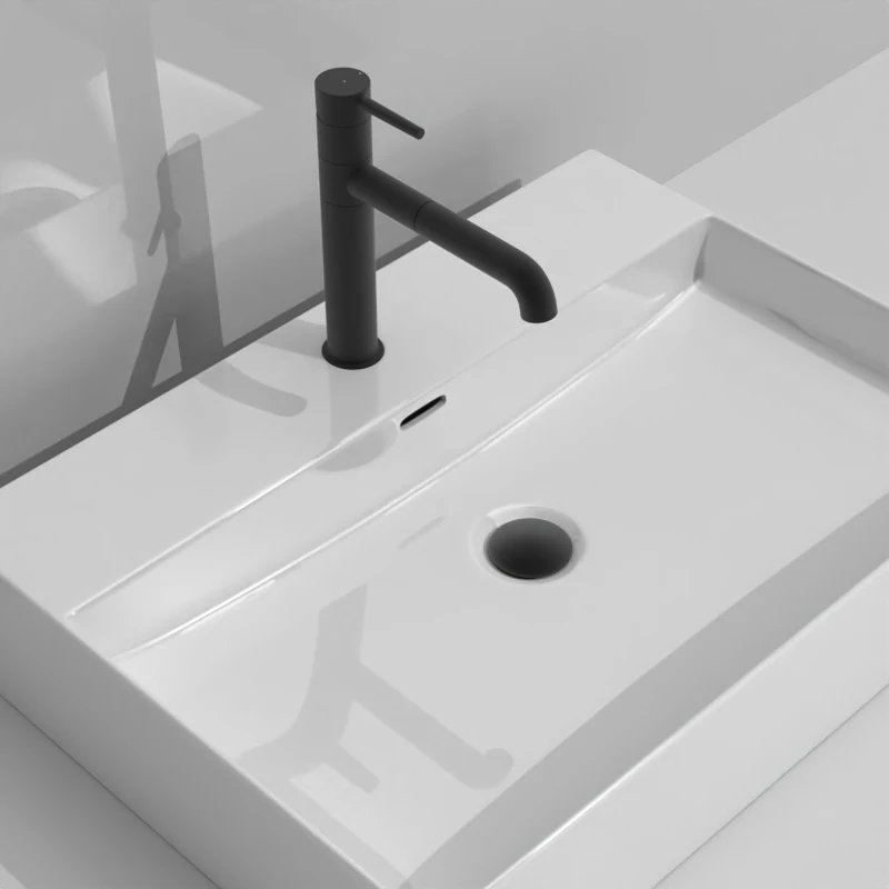 Modern Home Design Rectangular White Ceramic Wash Basin BathroomVanity Wash Basin counter top basin