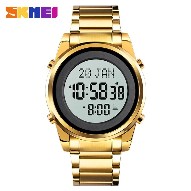 Luxury Brand Skmei 1734 Qibla Time Reminder Ramadan Gift Muslim Azan Watch