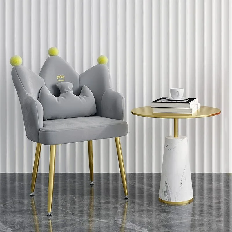 Upholstered Modern Velvet Colorful Sofa Chair Living Room Bedroom Metal Steel Furniture Dining Chair