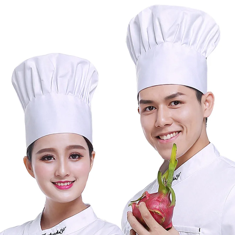 elastic adjustable baking cooking catering logo custom men women unisex kitchen restaurant catering baker cook chef hat chef cap