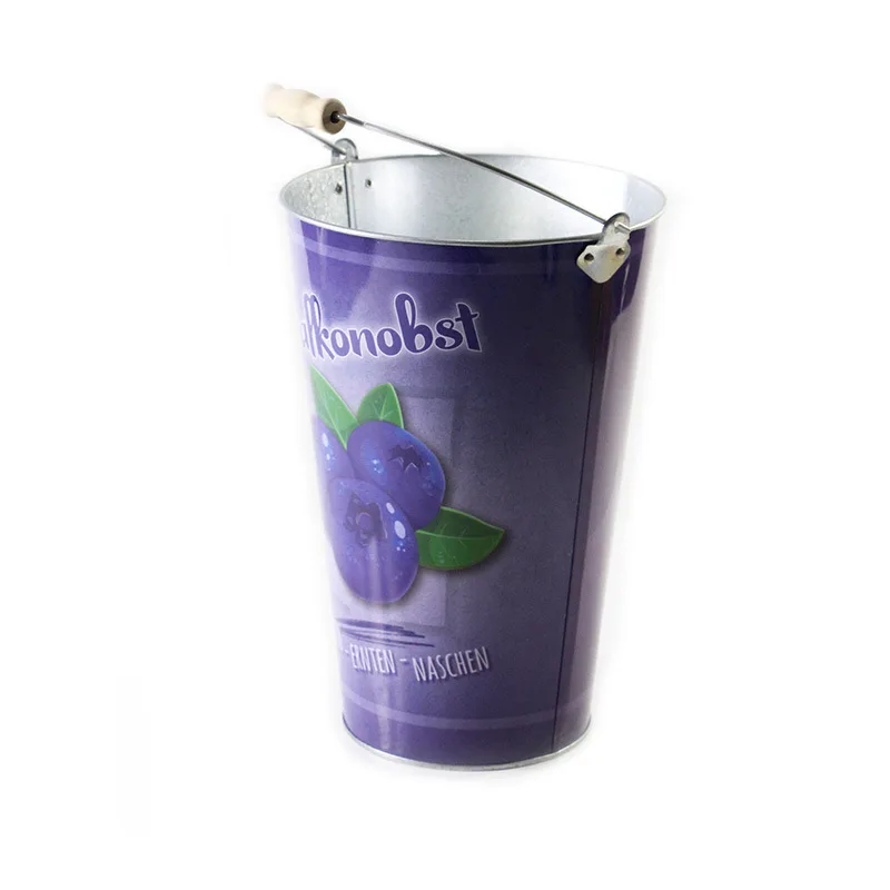 China Manufacturers Empty bronze food grade tin can round metal tin buckets with lid plastic