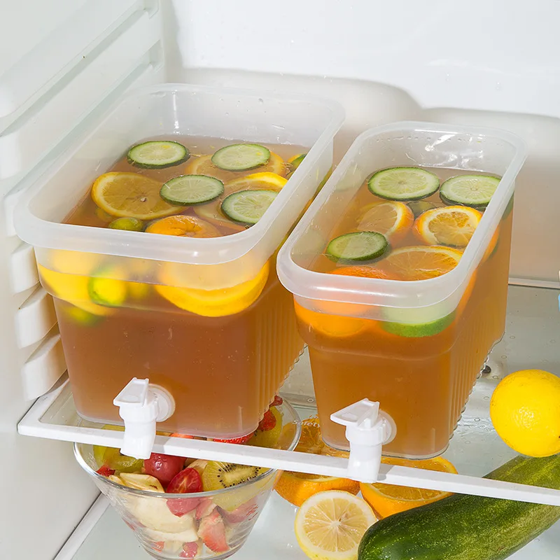 BPA Free Infusion Pitcher With Faucet Water Jugs Tea & Fruit Infusion Pitcher Fridge Plastic Drink Dispenser