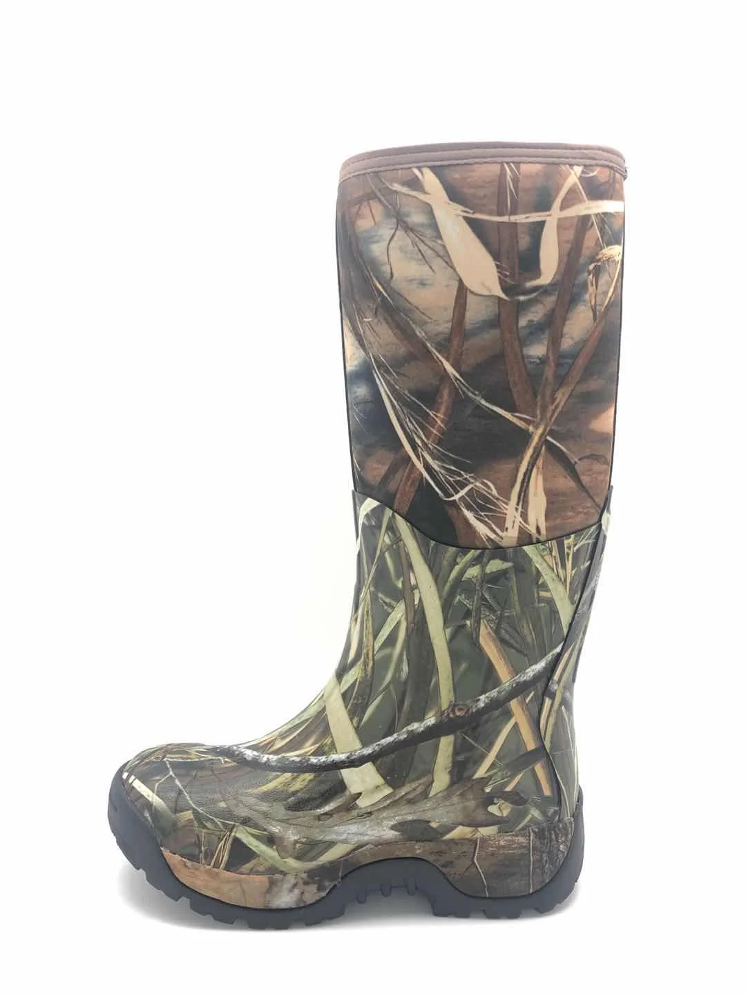 High Quality Camouflage 100% WATERPROOF MEN LONG NEOPRENE RUBBER HIKING INSULATION HUNTING BOOTS  WITH ZIPPER