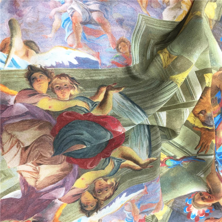 
Custom Digital Print Silk Crepe De Chine Wholesale 14mm CDC Printed Fabric 