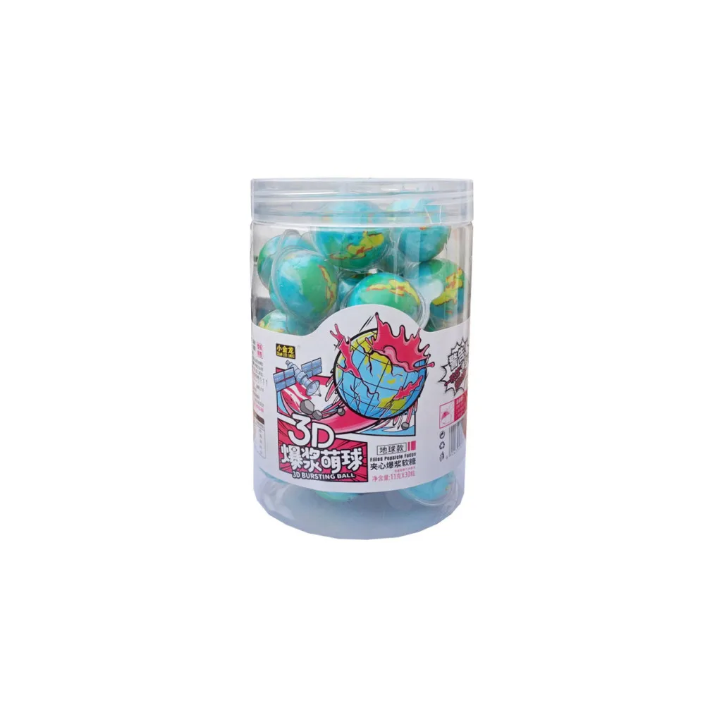 Китай закуски Xiaojinlong милый 3d мяч сладкий взрывчатый желе сэндвич мягкие конфеты Человек-паук футбол баскетбол креативные