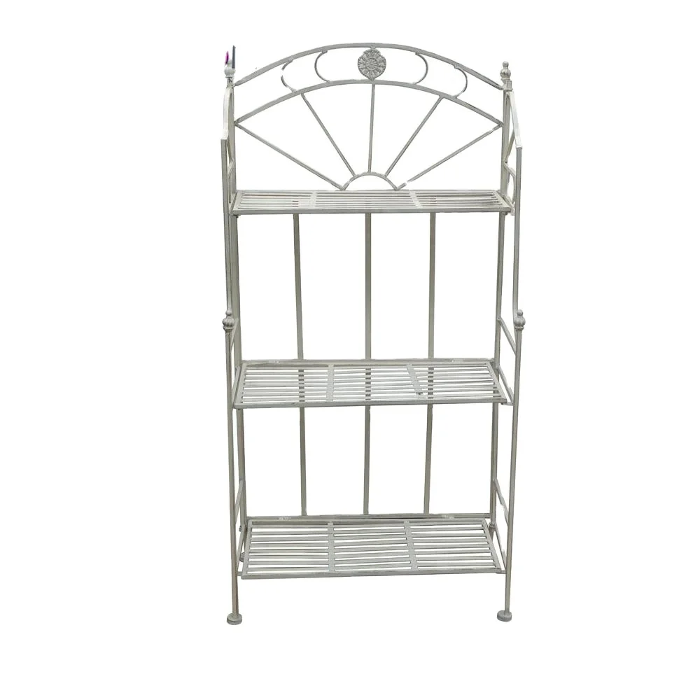 European Flower Pots Vintage Metal 3-tier Storage Shelf Planter Stand Garden Furniture