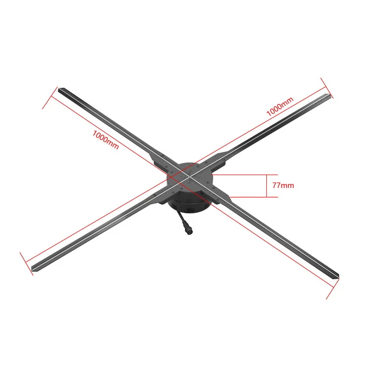 Outdoor Application 100cm Panel Size Hologram 3 D Display 3D Holographic Led Fan Hologram Advertising Showcase