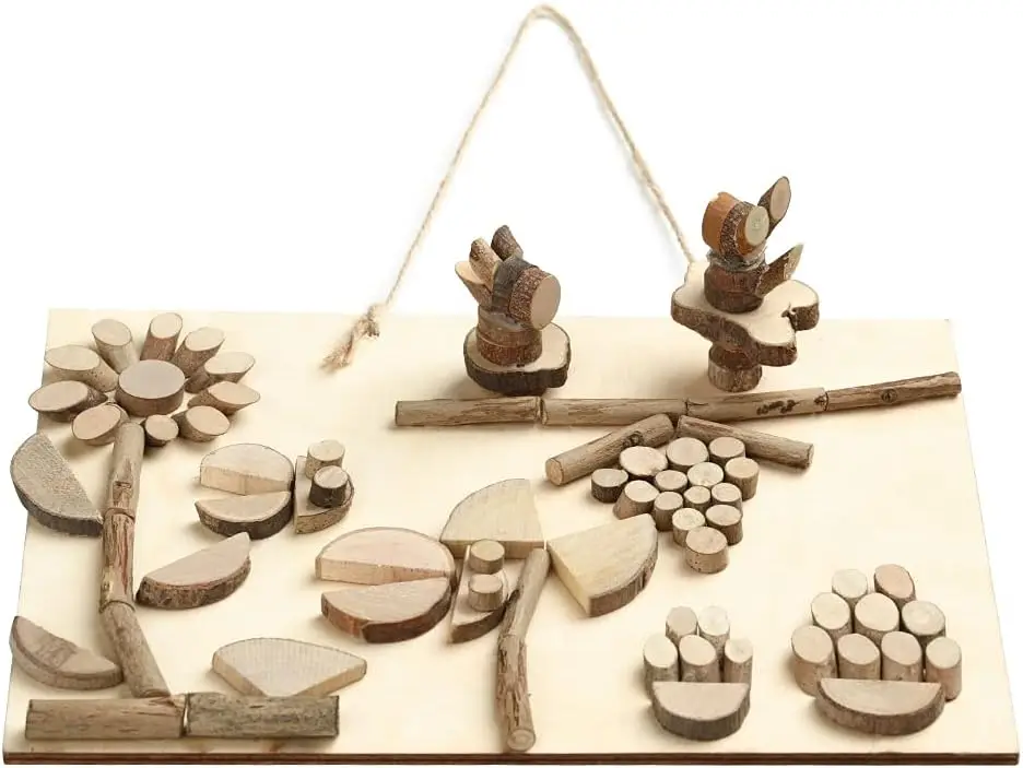 Wood Craft Kits DIY for Ages 5-13 Wooden Unfinished Toys Art Paint Bulk Craft Sticks Garden Play set Loose Parts Play Material